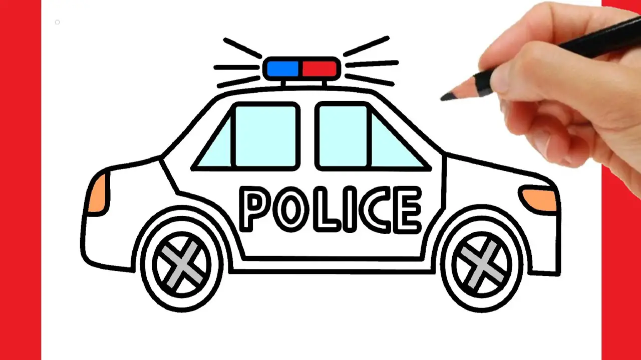 how to draw a police car