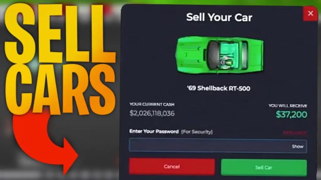 how to sell a car in nitro type